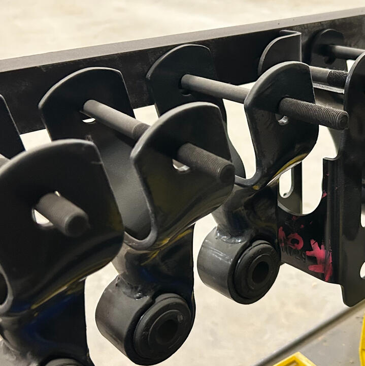 Leaf Spring Shackles, Hangers & Suspension Components Heavy-duty leaf spring shackles, hangers, and suspension mounting components for truck and trailer suspension systems.